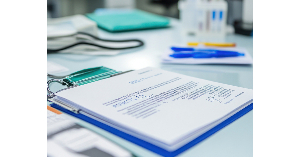 A stack of documents