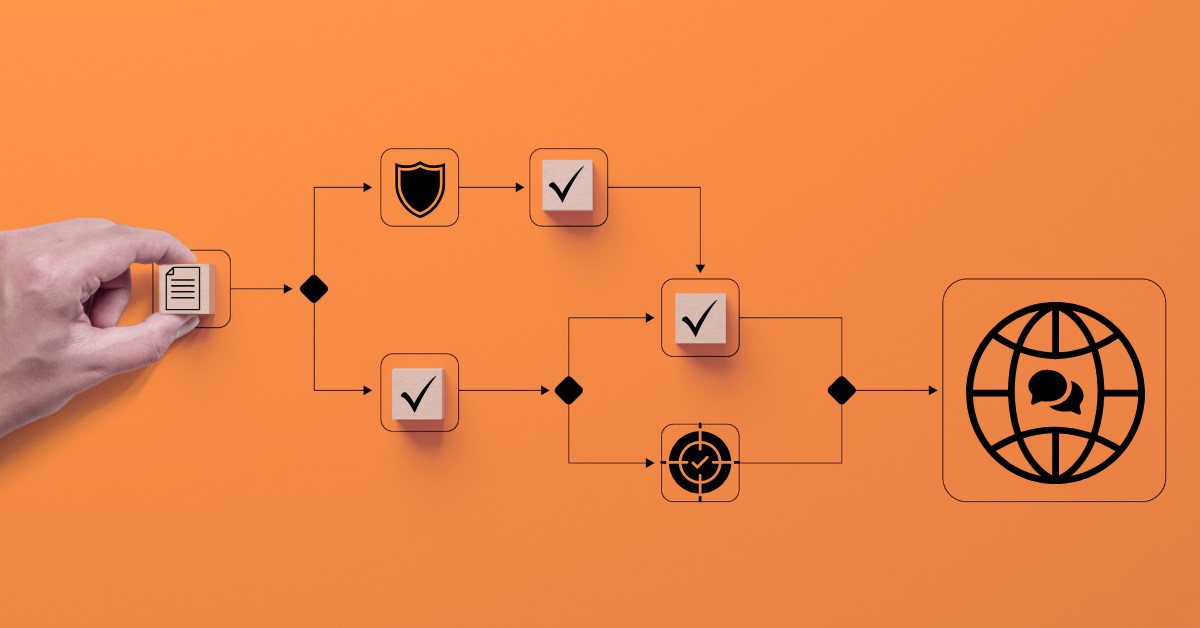 A visual of a translation workflow.